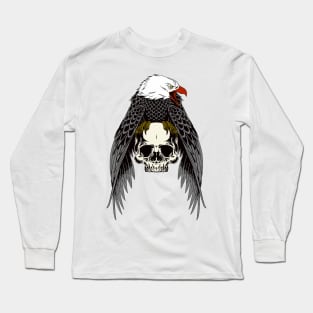 Eagle sitting on the skull Long Sleeve T-Shirt